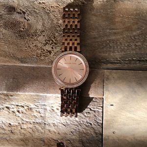 Micheal Kors Darci Pave Rose Gold Watch- one size
